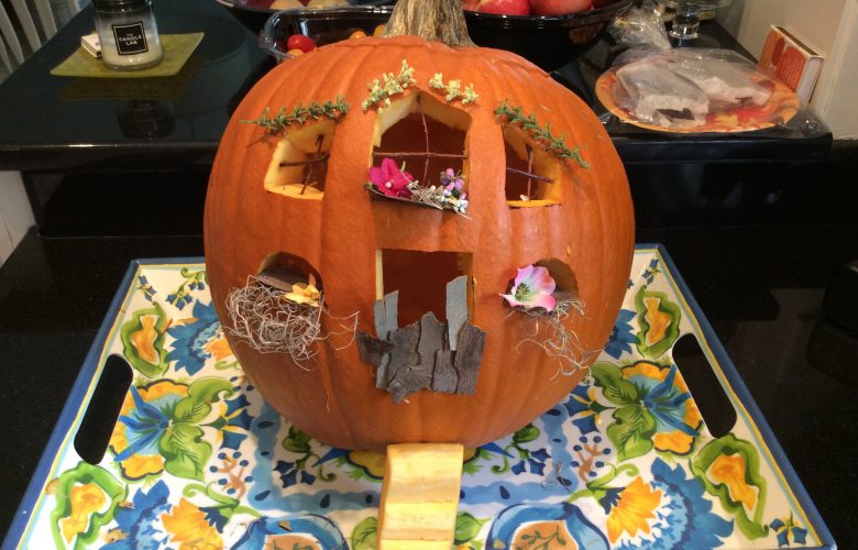 Completed Pumpkin Fairy House